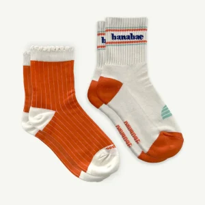 Banabae and Rib Scallop Organic Cotton Sock Pack- Ladies-Women Socks
