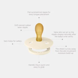 Banabae BIBS Pacifier Symmetrical S2 - Ivory/Blush - (2pk)-Kids Books, Toys & Games | Bibs, Pacifiers & Teethers