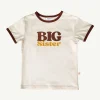 Banabae Big Sister Organic Cotton Ringer Tee - Brown-Kids Sibling Tees | Apparel