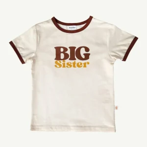 Banabae Big Sister Organic Cotton Ringer Tee - Brown-Kids Sibling Tees | Apparel