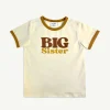 Banabae Big Sister Organic Cotton Ringer Tee - Mustard-Kids Sibling Tees | Apparel