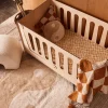 Banabae Checkers Linen Fitted Cot Sheet - Beige- Fitted Cot Sheets