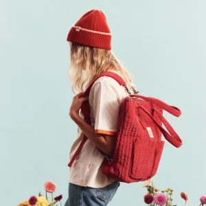 Banabae Corduroy Quilted Convertible Backpack - Cherry-Women Bags