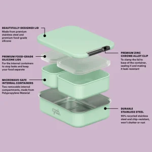 Banabae Frank Green Lunch Container with Silicone Lid Sky Blue-Kids Kitchen | Back To Kindy