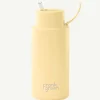 Banabae Frank Green 34oz Ceramic Reusable Bottle/Straw Lid with Straw - Buttermilk-Kids Back To Kindy