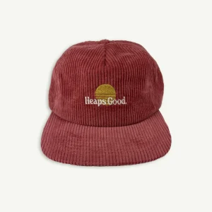 Banabae Heaps Good Kids Cord Cap - Eco Red-Kids Hats, Caps And Beanies | Back To Kindy