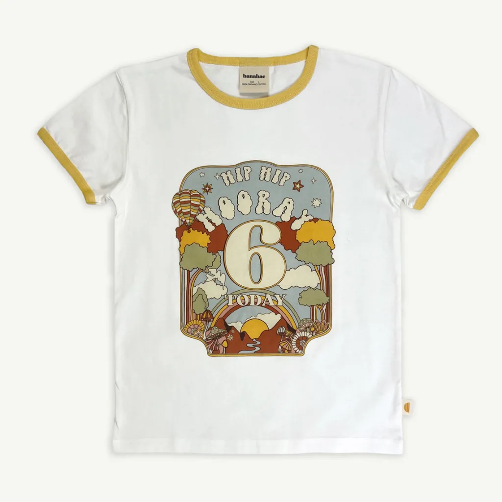 hip_hip_hooray_birthday_r_0-5.webp Banabae Hip Hip Hooray Birthday Ringer Tee - 6 Year Old-Kids The Birthday Collection