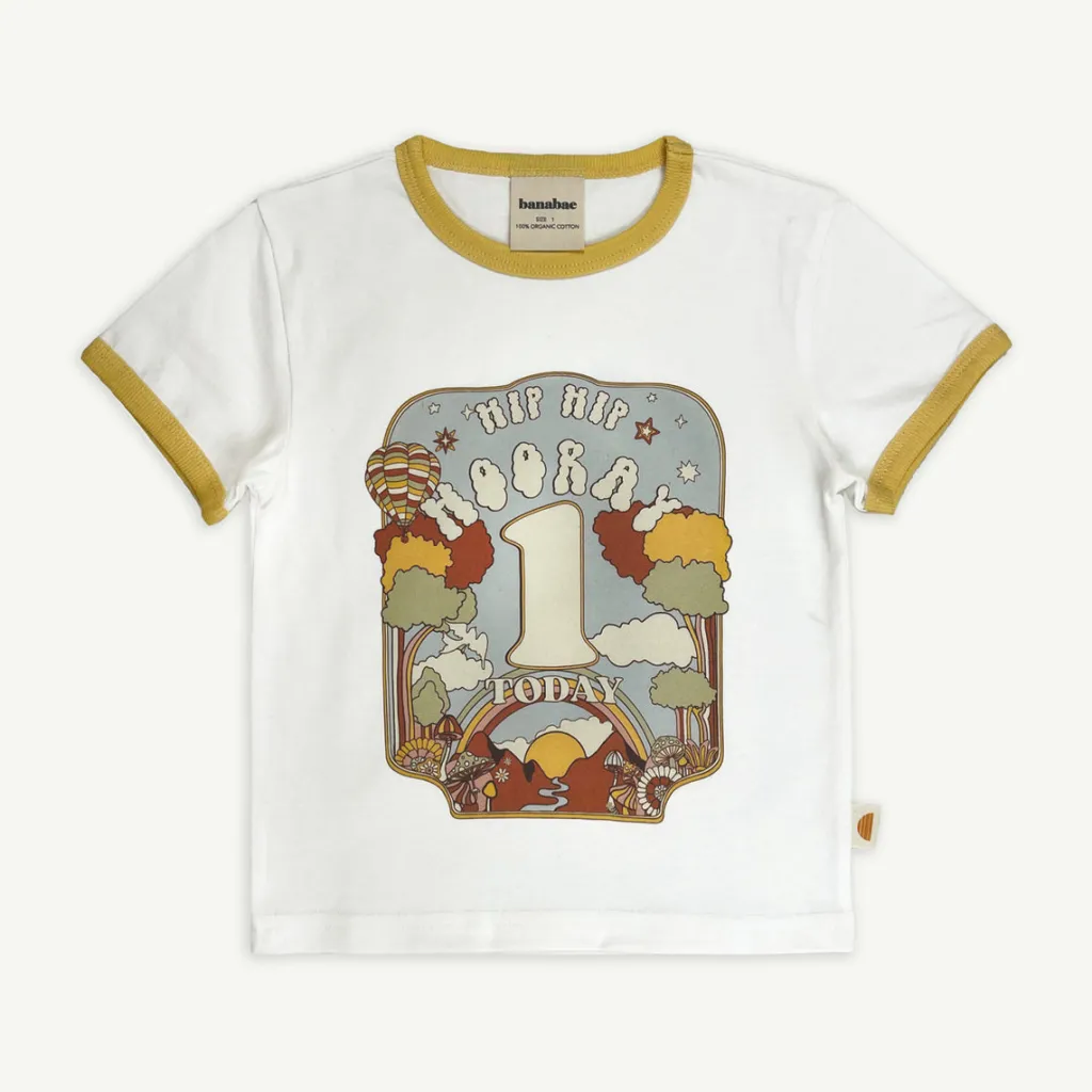 hip_hip_hooray_birthday_r_0.webp Banabae Hip Hip Hooray Birthday Ringer Tee - 1 Year Old-Kids The Birthday Collection | Apparel