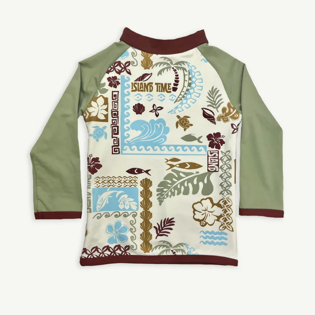 island_time_eco_rashie_0.webp Banabae Island Time Eco Rashie-Kids Beach | Kid's Swim