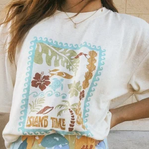 Banabae Island Time Hemp Tee - Ladies-Women Apparel