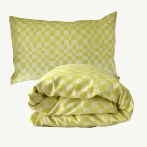 Banabae Lime Check Quilt and Pillowcase Set-Kids Kid's Bedding | Kid's Bedding