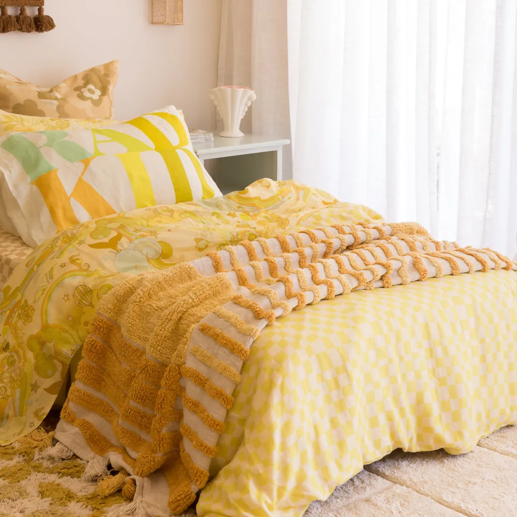 lime_check_quilt_cover_1.webp Banabae Lime Check Quilt Cover-Kids Kid's Bedding | Kid's Bedding