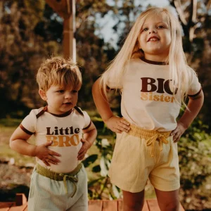 Banabae Little Bro Organic Cotton Onesie - Brown-Kids Sibling Tees | Apparel