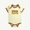 Banabae Little Sis Organic Cotton Onesie - Mustard-Kids Sibling Tees | Apparel