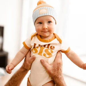 Banabae Little Sis Organic Cotton Onesie - Mustard-Kids Sibling Tees | Apparel