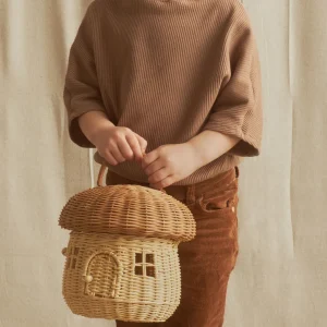 Banabae Olli Ella Rattan Mushroom Basket -  Natural-Kids The Birthday Collection | Early Riser
