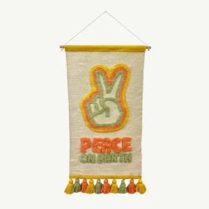 Banabae Peace On Earth Tufted Wall Hanging-Kids Rugs And Wall Hangings | Kid's Bedding