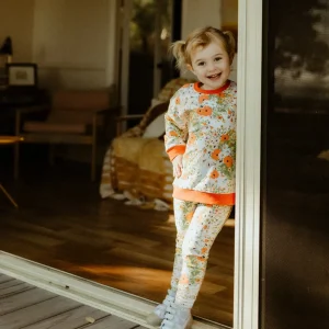 Banabae Poppy Floral Organic Cotton Leggings-Kids Back To Kindy | Apparel