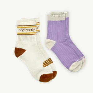 Banabae Rad Aunty and Lilac Rib Organic Cotton Sock Pack-Women Socks