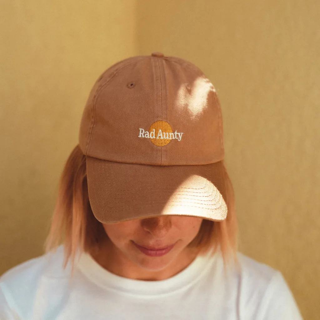 rad_aunty_washed_baseball_1.webp Banabae Rad Aunty Washed Baseball Cap - Desert Sand-Women Hats, Caps And Beanies