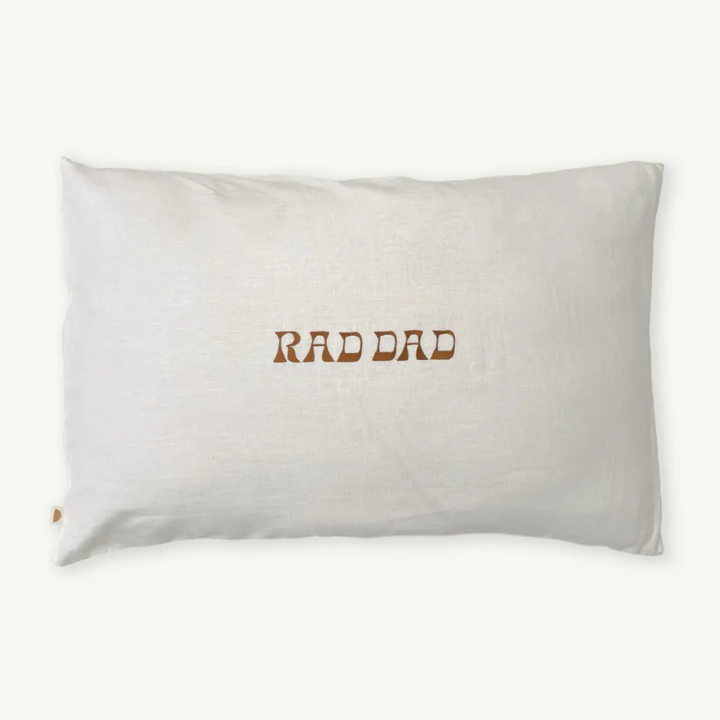 rad_dad_embroidered_stand_0.webp Banabae Rad Dad Embroidered Standard Pillowcase- Adults Bedding