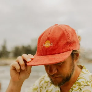 Banabae Rad Dad Pinch Front Cord Cap - Eco Red- Hats, Caps And Beanies