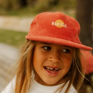 Banabae Rad Kid Pinch Front Cord Cap - Eco Red-Kids Hats, Caps And Beanies