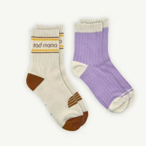 Banabae Rad Mama and Lilac Rib Organic Cotton Sock Pack-Women Socks