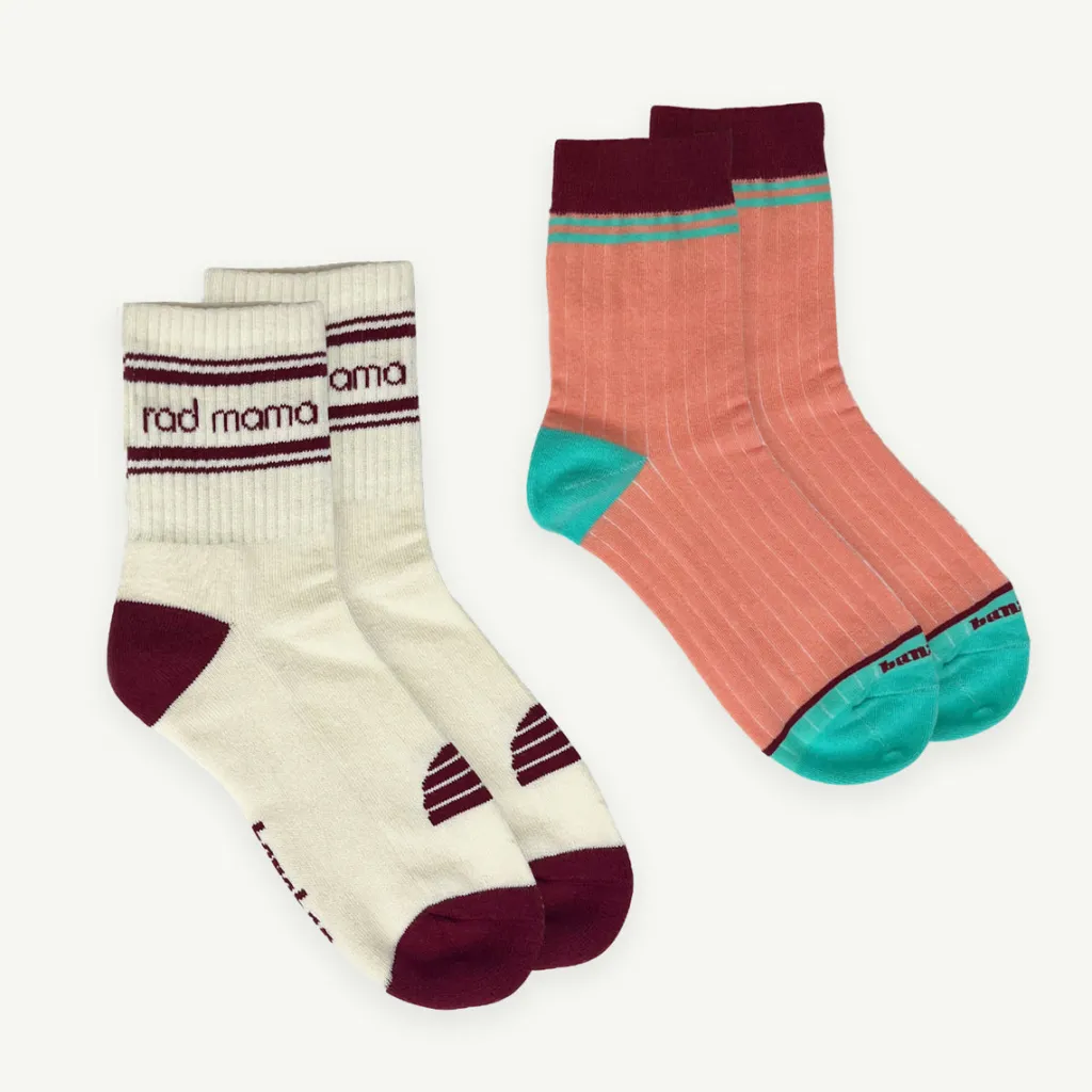 rad_mama_crew_and_berry_s_0.webp Banabae Rad Mama Crew and Berry Stripe Sock Pack-Women Socks