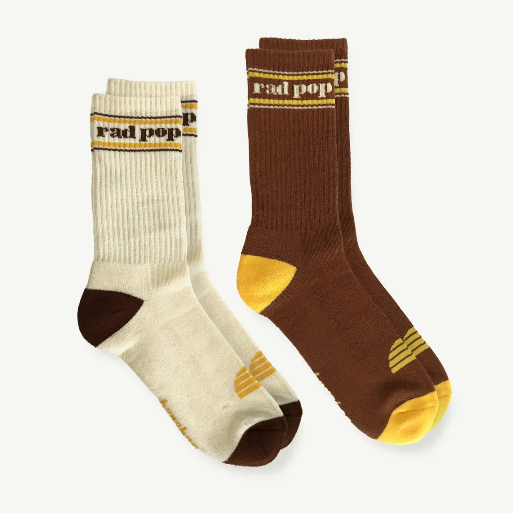 rad_pop_crew_organic_cott_0.webp Banabae Rad Pop Crew Organic Cotton Sock Pack - Mens Natural and Brown- Socks
