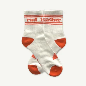 Banabae Rad Teacher Organic Cotton Crew Socks - Red-Women Socks | Socks