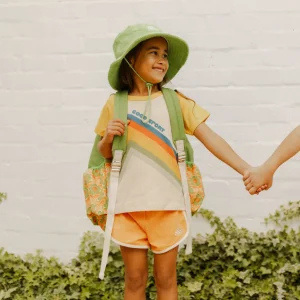 Banabae Retro Sports Shorts - Coral-Kids Sibling Tees | The Birthday Collection