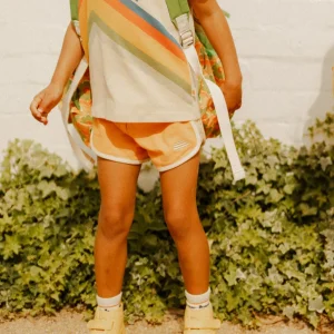 Banabae Retro Sports Shorts - Coral-Kids Sibling Tees | The Birthday Collection