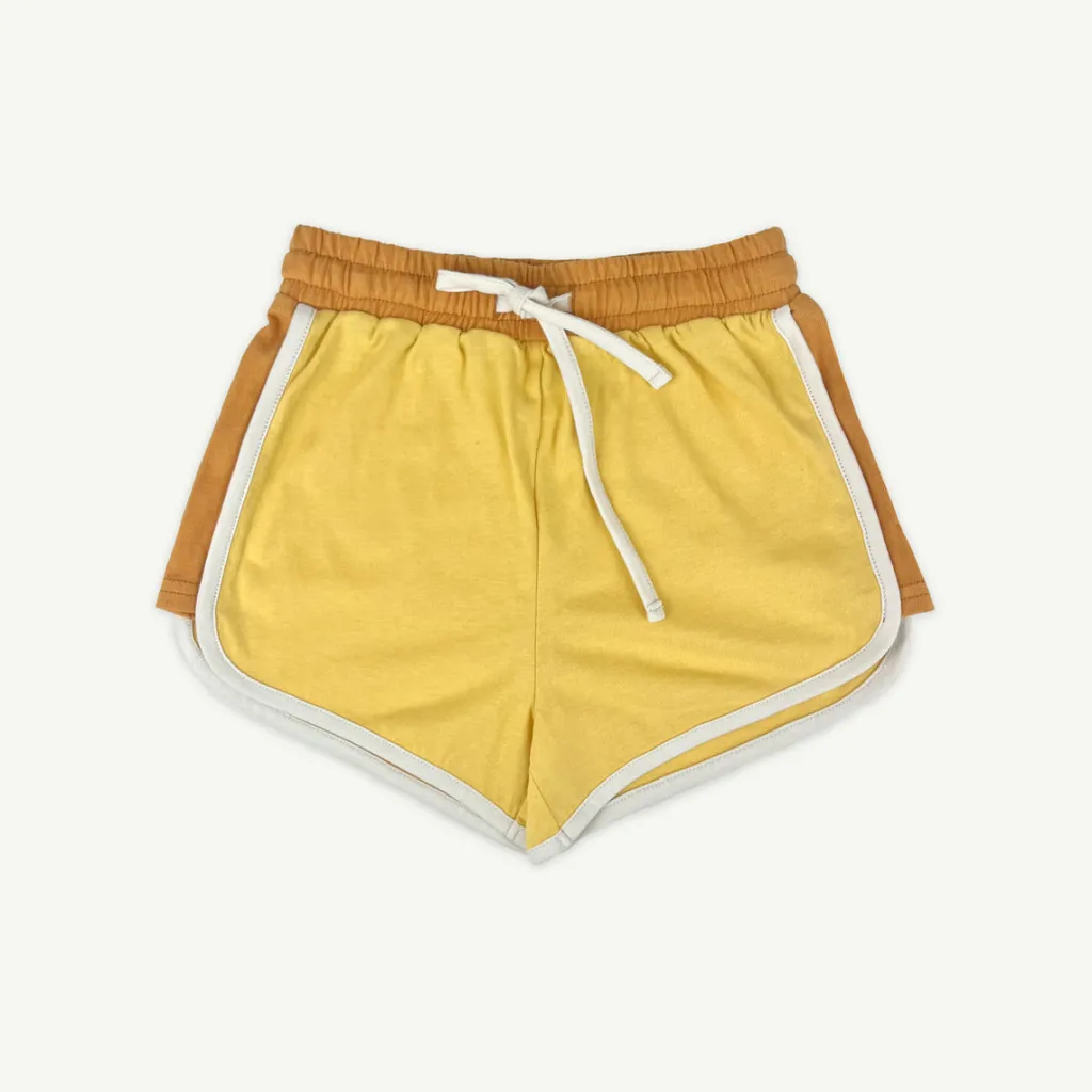 retro_sports_shorts__yell_0.webp Banabae Retro Sports Shorts - Yellow-Kids Sibling Tees | The Birthday Collection