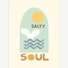 Banabae Salty Soul Cotton Canvas Wall Hanging - White- Nursery Art