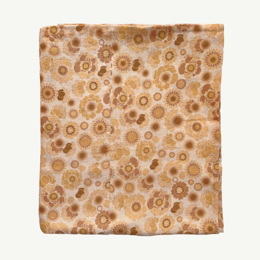 stencil_flora_flax_linen__0-1.webp Banabae Stencil Flora Flax Linen Fitted Sheet-Kids Kid's Bedding | Kid's Bedding