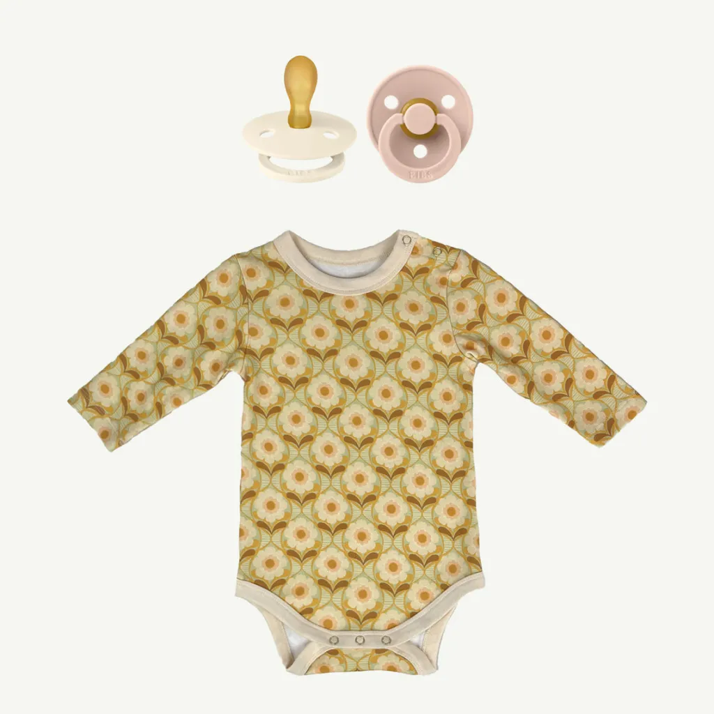 tesselate_onesie_and_bibs_0.webp Banabae Tesselate Onesie and Bibs Pacifier Bundle- Apparel | Baby Shower Bundles