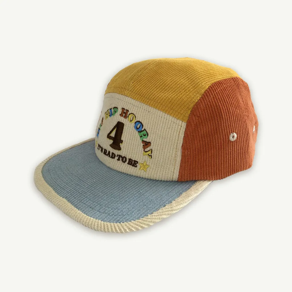 th_birthday_cord_cap__pri_1.webp Banabae 4th Birthday Cord Cap - Primary Spliced-Kids The Birthday Collection | Hats, Caps And Beanies