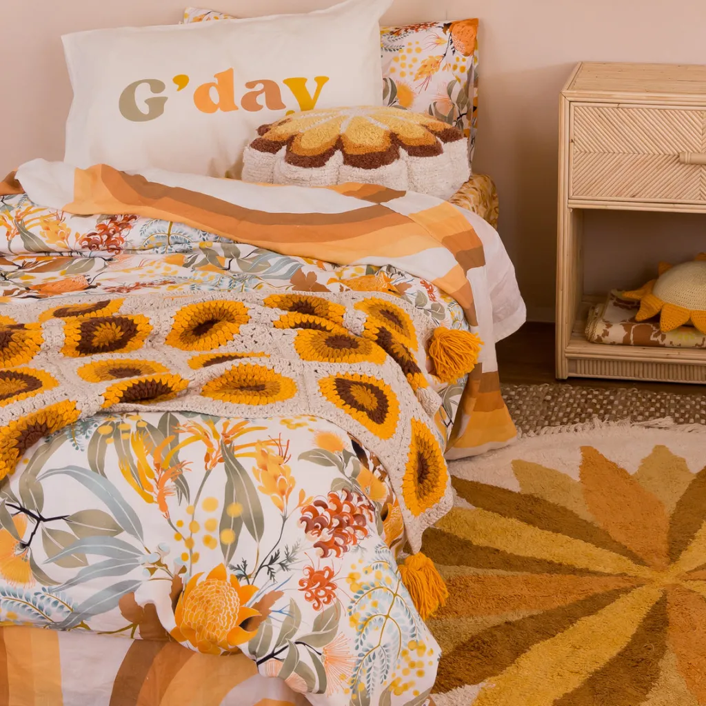 wattle_wander_quilt_cover_1.webp Banabae Wattle Wander Quilt Cover-Kids Kid's Bedding | Kid's Bedding