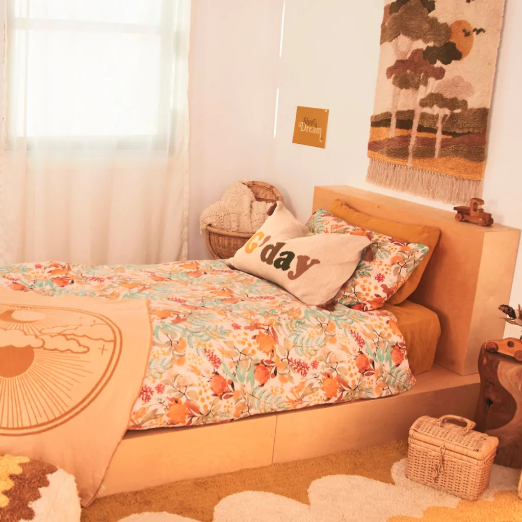 wattle_wander_quilt_cover_2.webp Banabae Wattle Wander Quilt Cover-Kids Kid's Bedding | Kid's Bedding